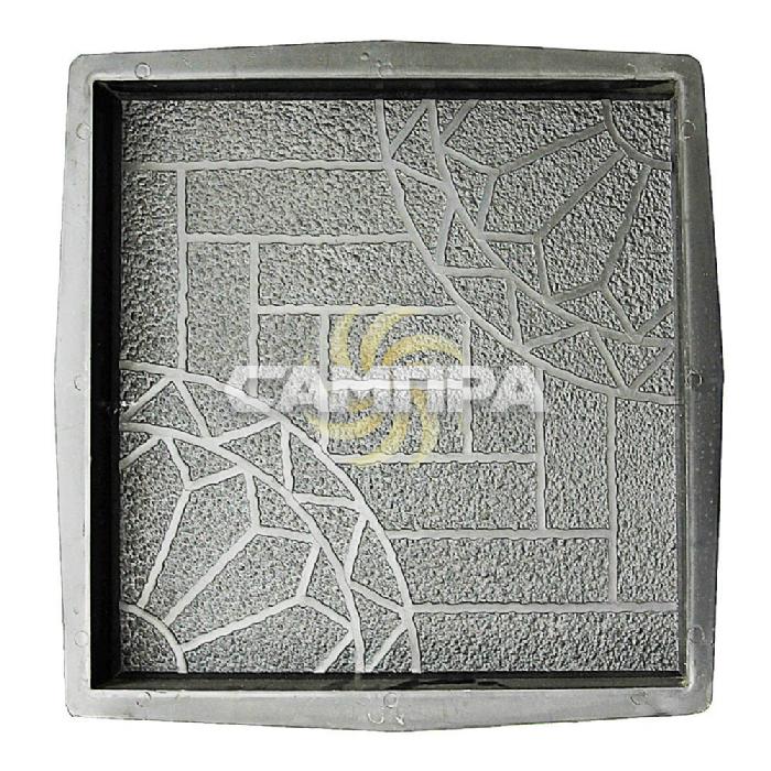 Форма для тротуарной плитки 72/9 Квадрат ромашка 40,0х40,0х5,0 см фото 1